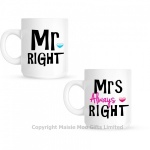 Mr Right & Mrs Always Right Ceramic Gift Mug Set